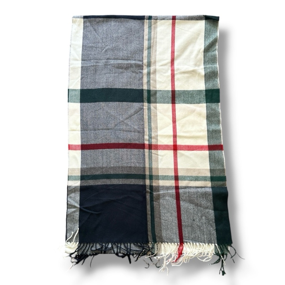 NWT J. Crew Multicolor Plaid Fringe Blanket Scarf Classic Preppy Spring Outdoor